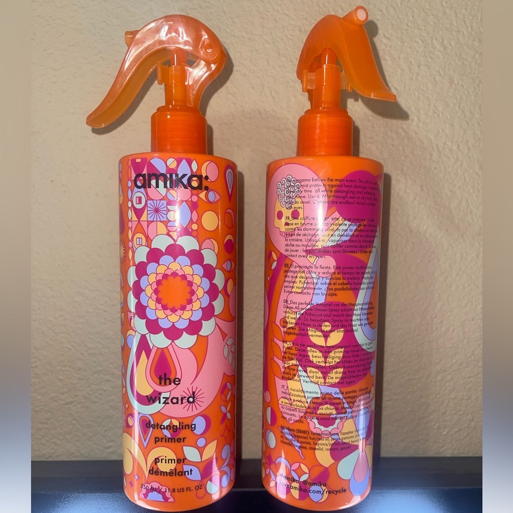 Amika The Wizard Detangling Primer BUNDLE SET of (2) 11.8fl oz spray bottles.NEW